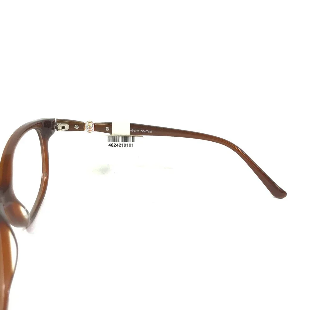 Roberto Steffani RS 149 COL 10 Eyeglasses Frames Brown Round Full Rim 54-16-135